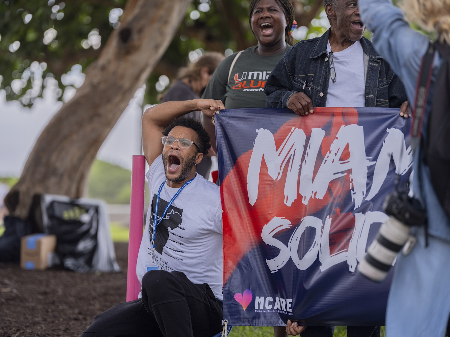 SMASH members protesting in Miami — climate gentrification